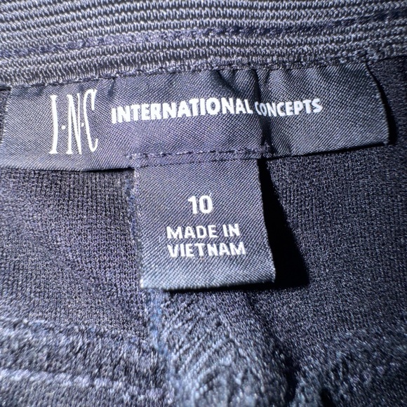 INC Brand Black pants, elastic waist, faux zipper pocket size 10 - Picture 6 of 11